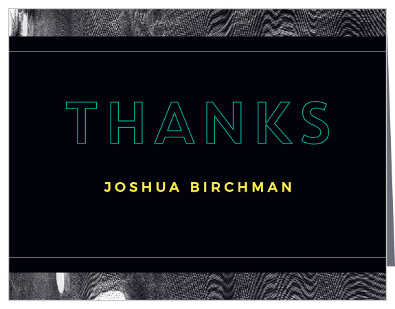 Neon Glitch Graduation Thank You Cards