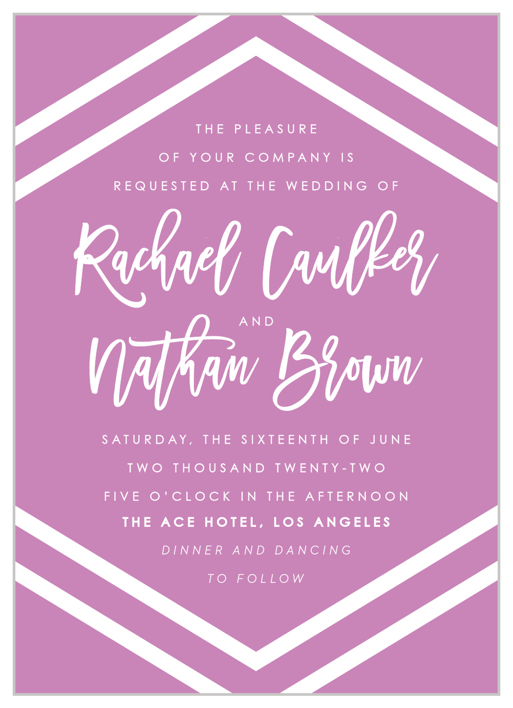 Cheeky Chevron Wedding Invitations