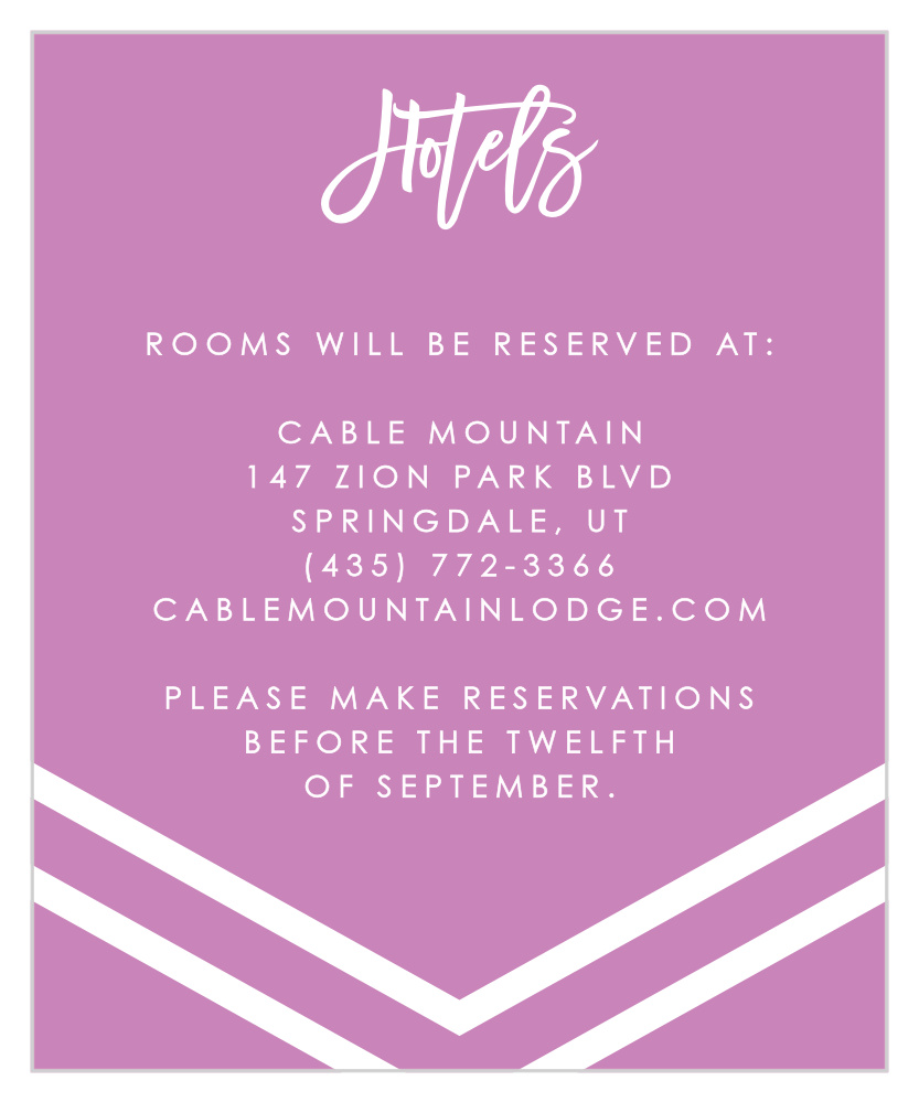 Cheeky Chevron Accommodation Cards