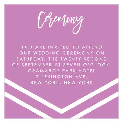 Cheeky Chevron Ceremony Cards