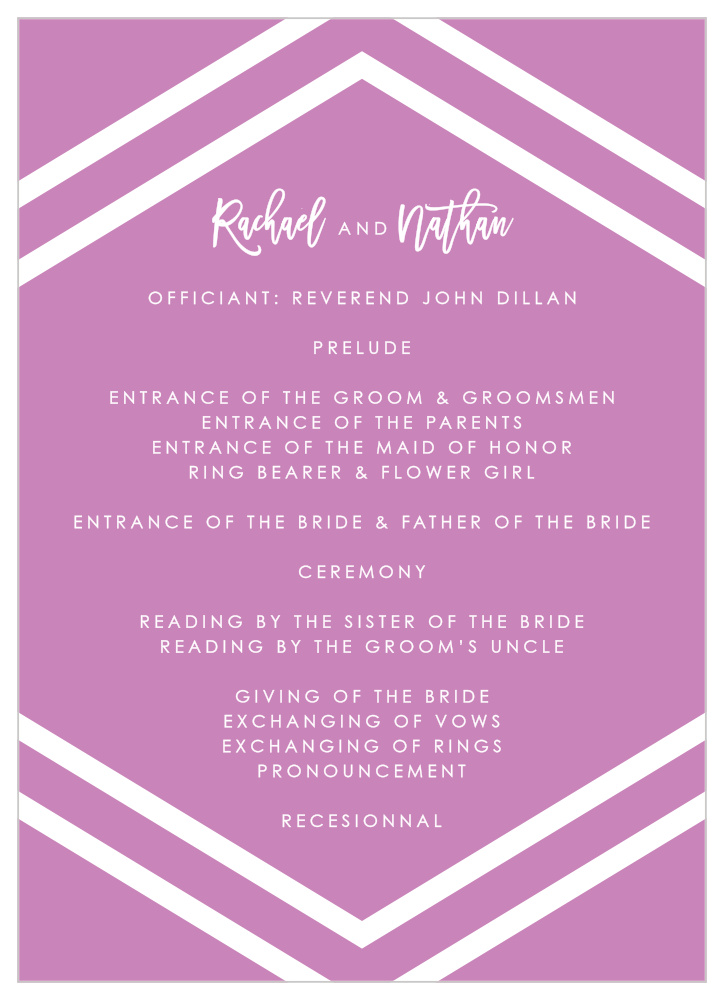 Cheeky Chevron Wedding Programs