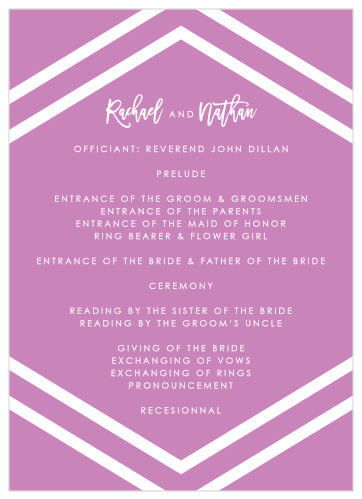 Cheeky Chevron Wedding Programs
