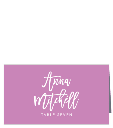 Personalize the Cheeky Chevron Place Cards colors and fonts to coordinate with your wedding theme. 
