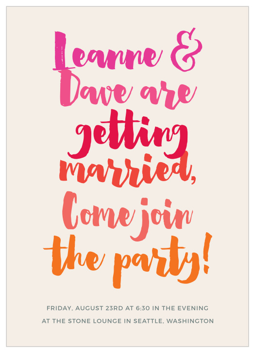 Bright Lettering Wedding Invitations