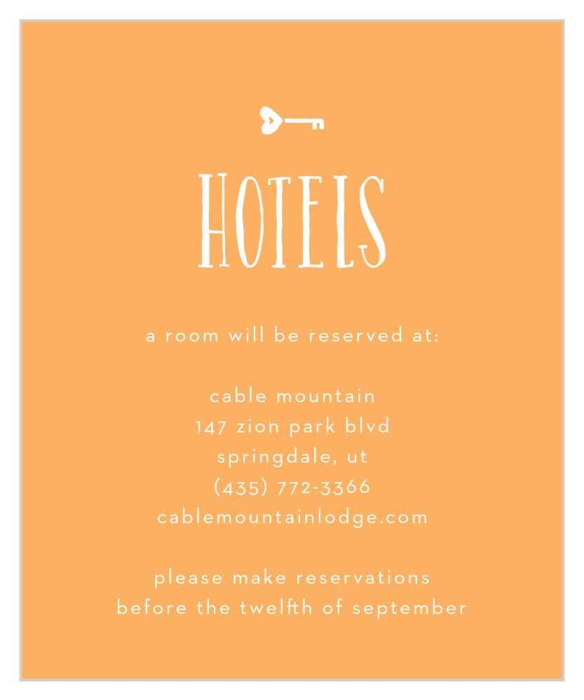 Cupid's Keys Accommodation Cards
