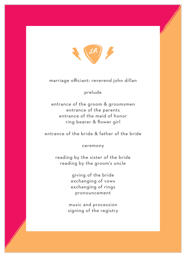 Cupid's Keys Wedding Programs