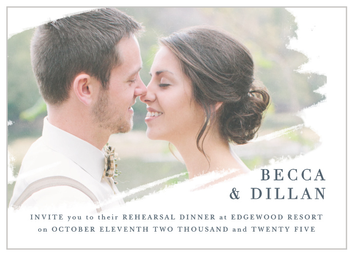 Our stunning Brushstroke Bliss Rehearsal Dinner Invitations are perfect for gathering together everyone you need to practice your big day.