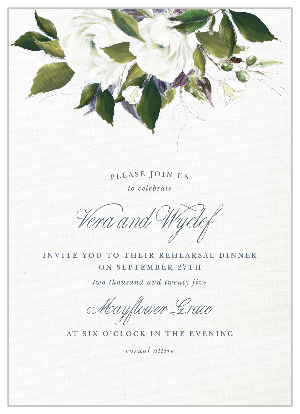 Elegant Aristocrat Rehearsal Dinner Invitations