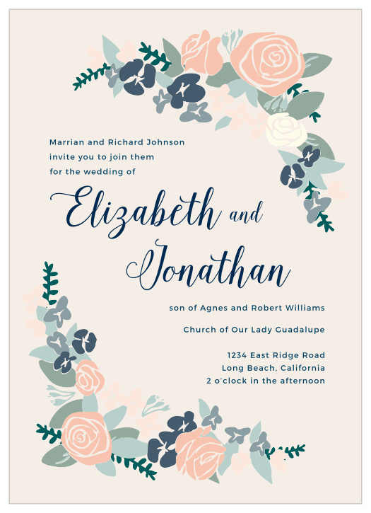 Your guests will be delighted when they receive our Illustrated Corner Wreath Rehearsal Dinner Invitations. 