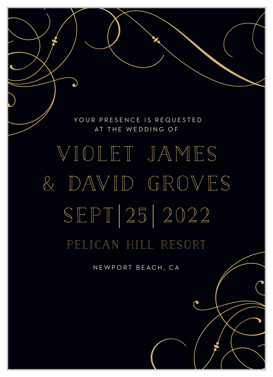 Shining Swirls Wedding Invitations