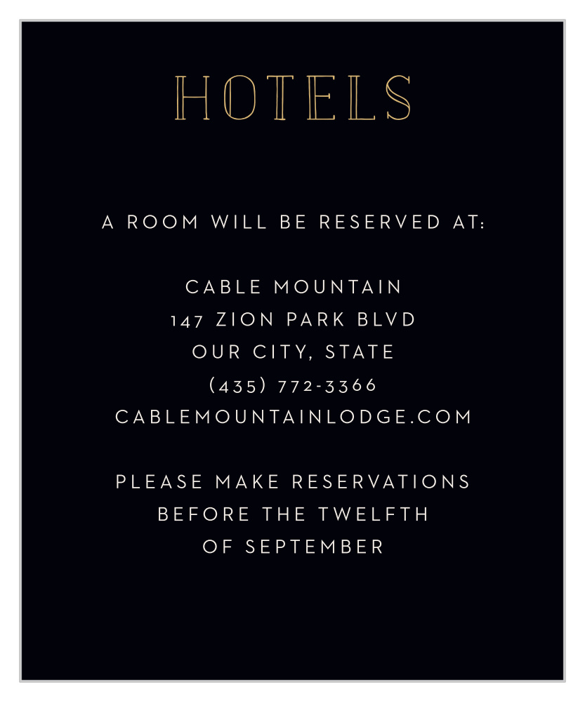 Shining Swirls Accommodation Cards