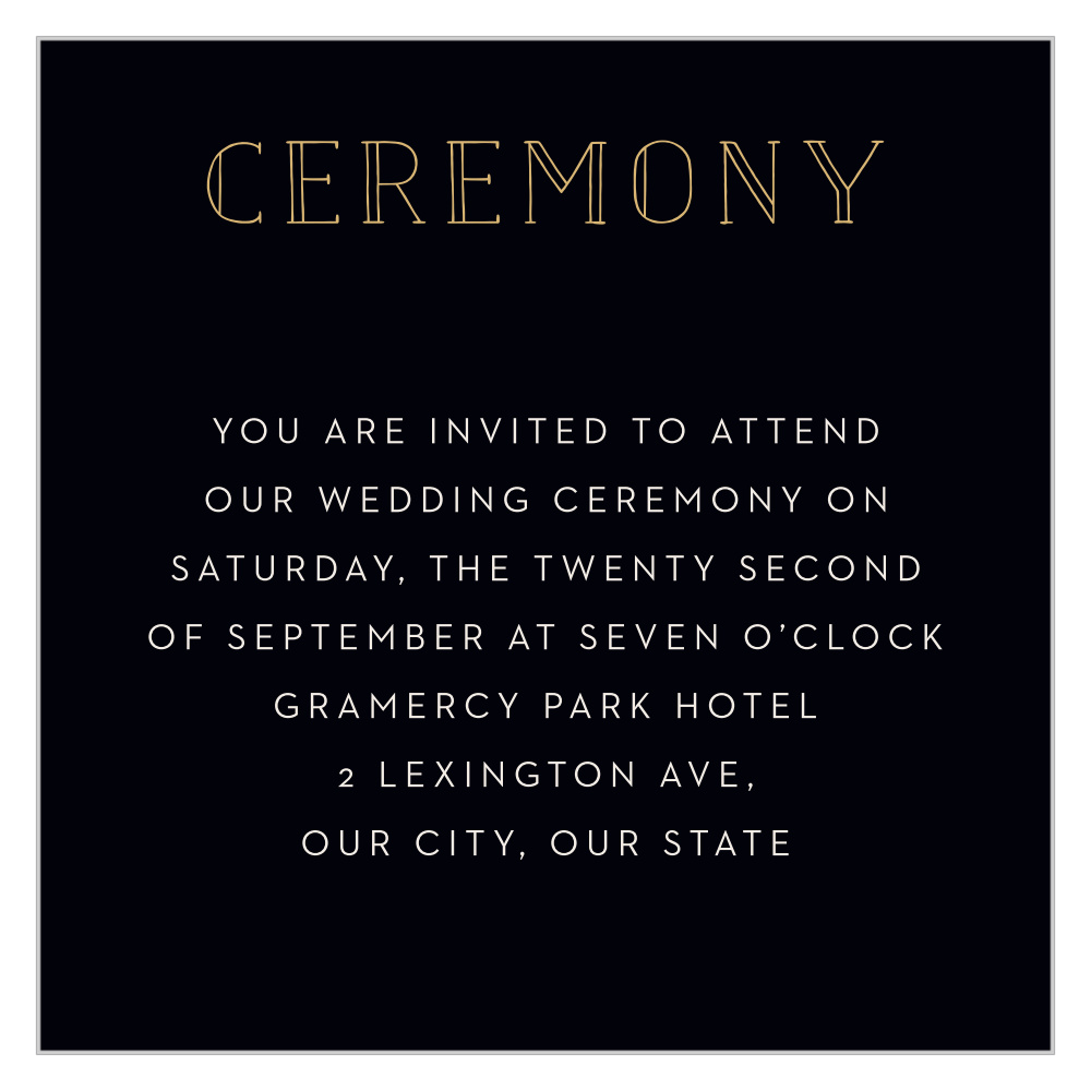 Shining Swirls Ceremony Cards