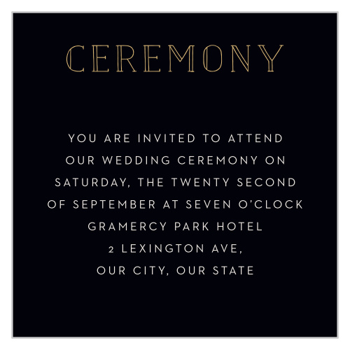 Shining Swirls Ceremony Cards