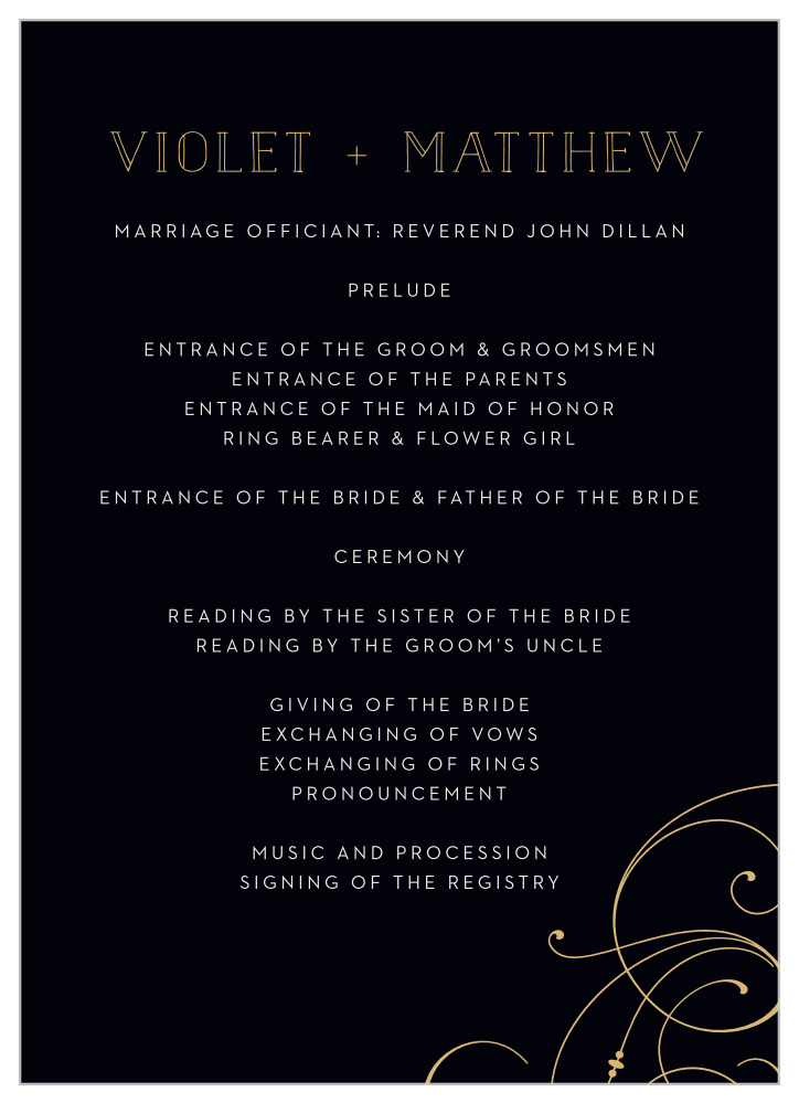 Shining Swirls Wedding Programs