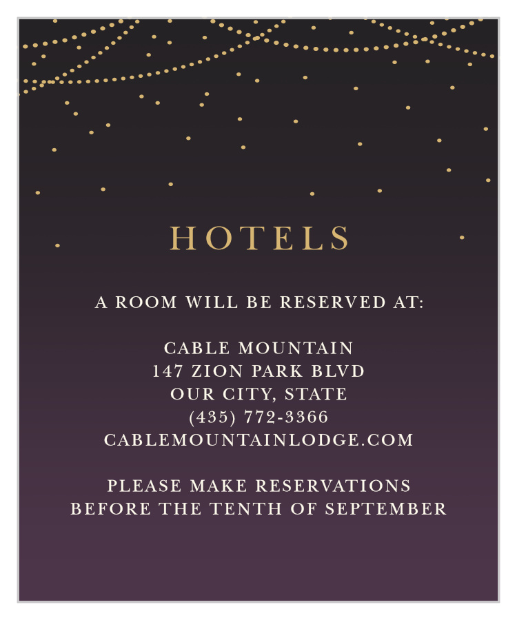 Light & Lantern Accommodation Cards