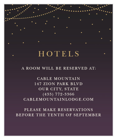 Light & Lantern Accommodation Cards