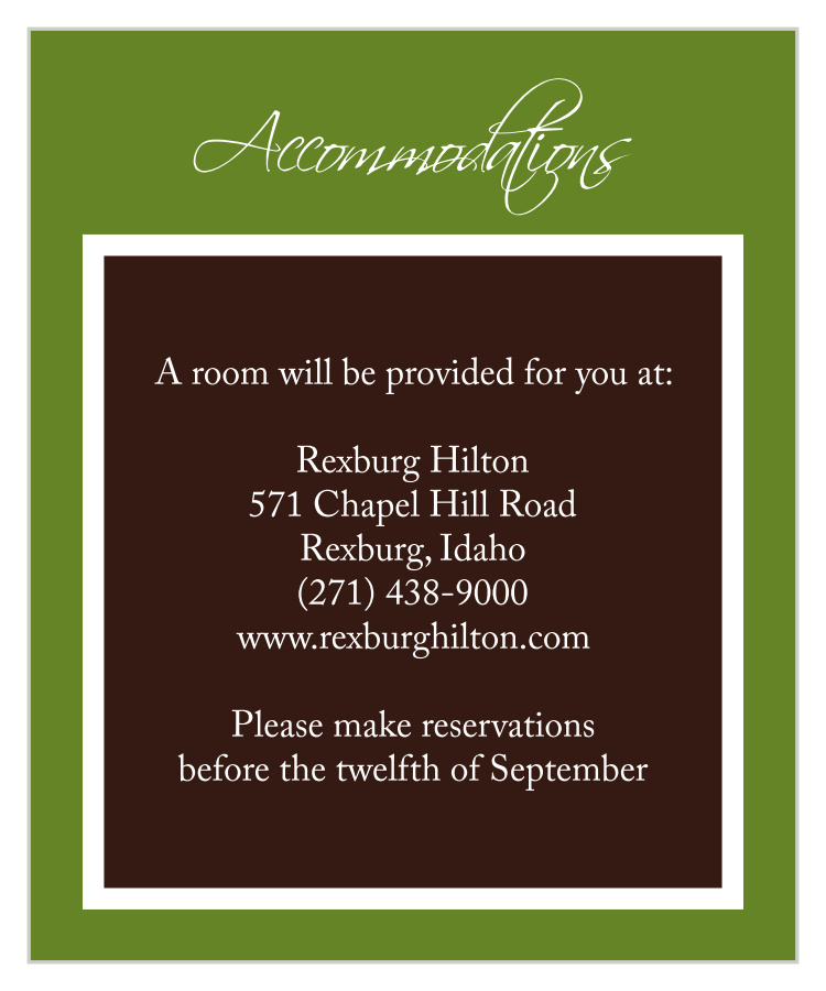 Initials Square Accommodation Cards