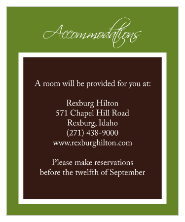 Initials Square Accommodation Cards