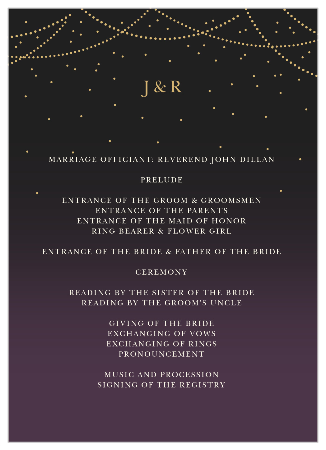 Light & Lantern Wedding Programs