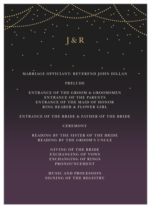 Light & Lantern Wedding Programs
