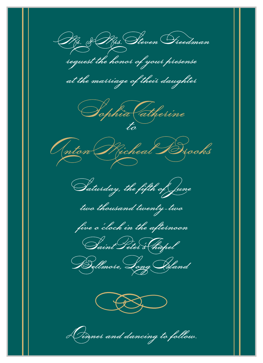 Striped Swash Wedding Invitations
