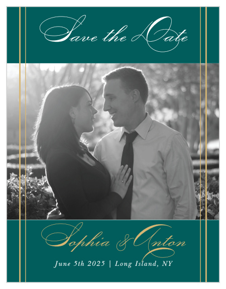 Our Striped Swash Save-the-Date Magnets ensure that your loved ones mark their calendars well in advance of your special day. 
