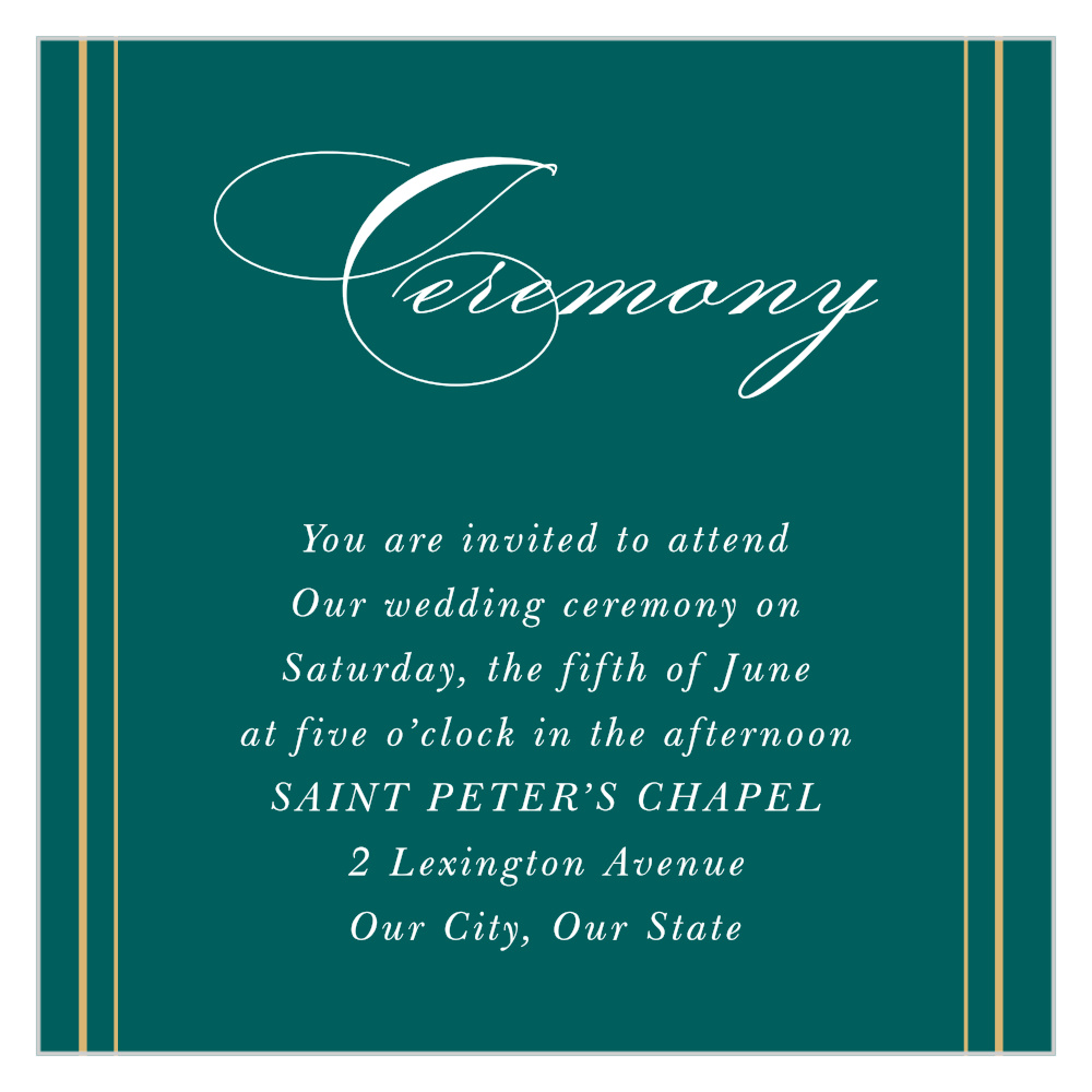 Striped Swash Ceremony Cards