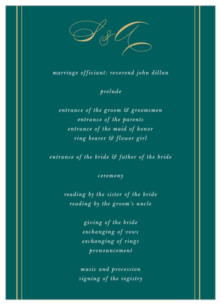 Striped Swash Wedding Programs