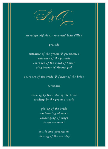 Striped Swash Wedding Programs