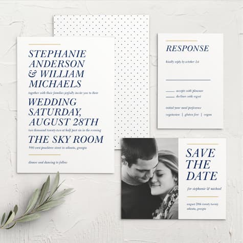 Stacked Italic Wedding Invitations