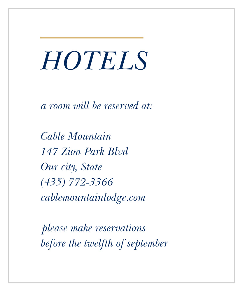 Stacked Italic Accommodation Cards