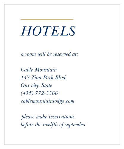 Stacked Italic Accommodation Cards