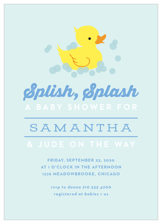 Our Rubber Ducks Baby Shower Invitations are perfect for bringing your friends and family together to celebrate your little one on the way!