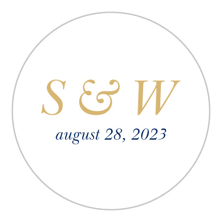 Stacked Italic Wedding Stickers