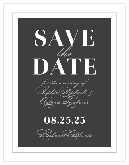 Framed Forever Save-the-Date Cards ensure that your loved ones mark their calendars well in advance of your special day. 