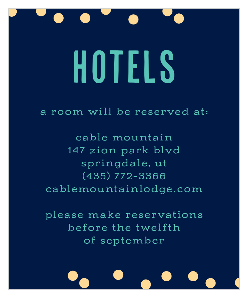 Color Pop Accommodation Cards