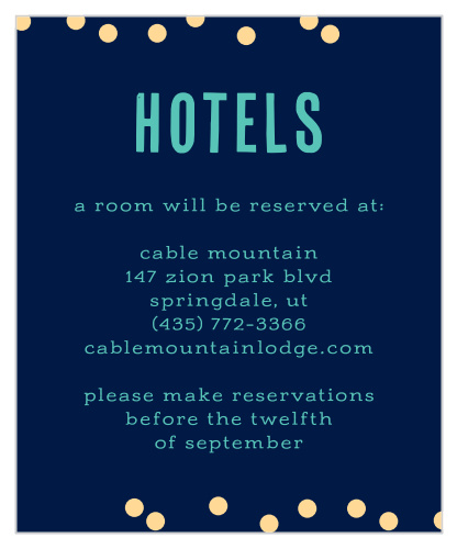 Color Pop Accommodation Cards