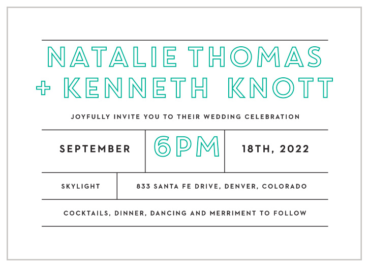 Enjoy the company of your friends and family when you use our Bold Outline Wedding Invitations to invite them.