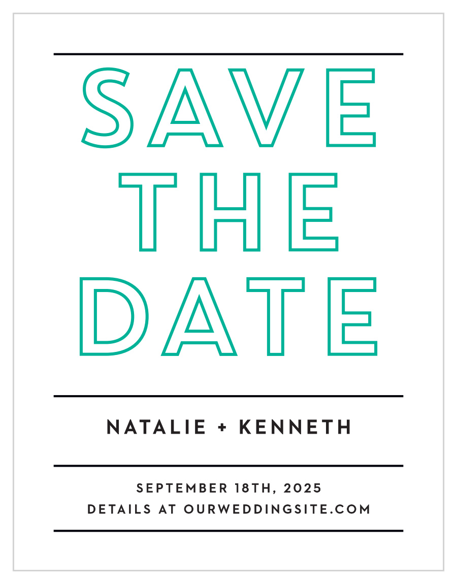 Bold Outline Save the Date Cards