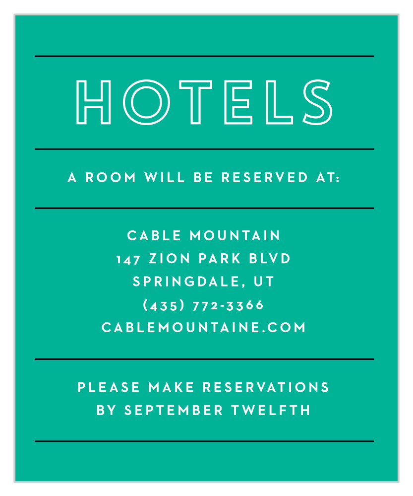 Bold Outline Accommodation Cards