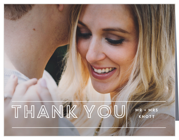 Bold Outline Wedding Thank You Cards