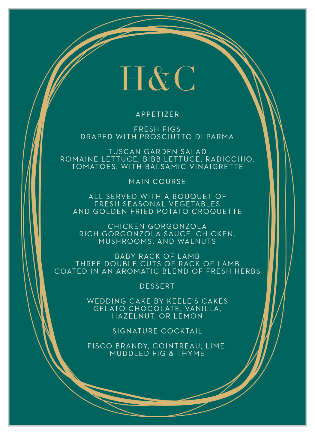 With This Ring Wedding Menus