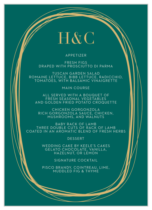 With This Ring Wedding Menus
