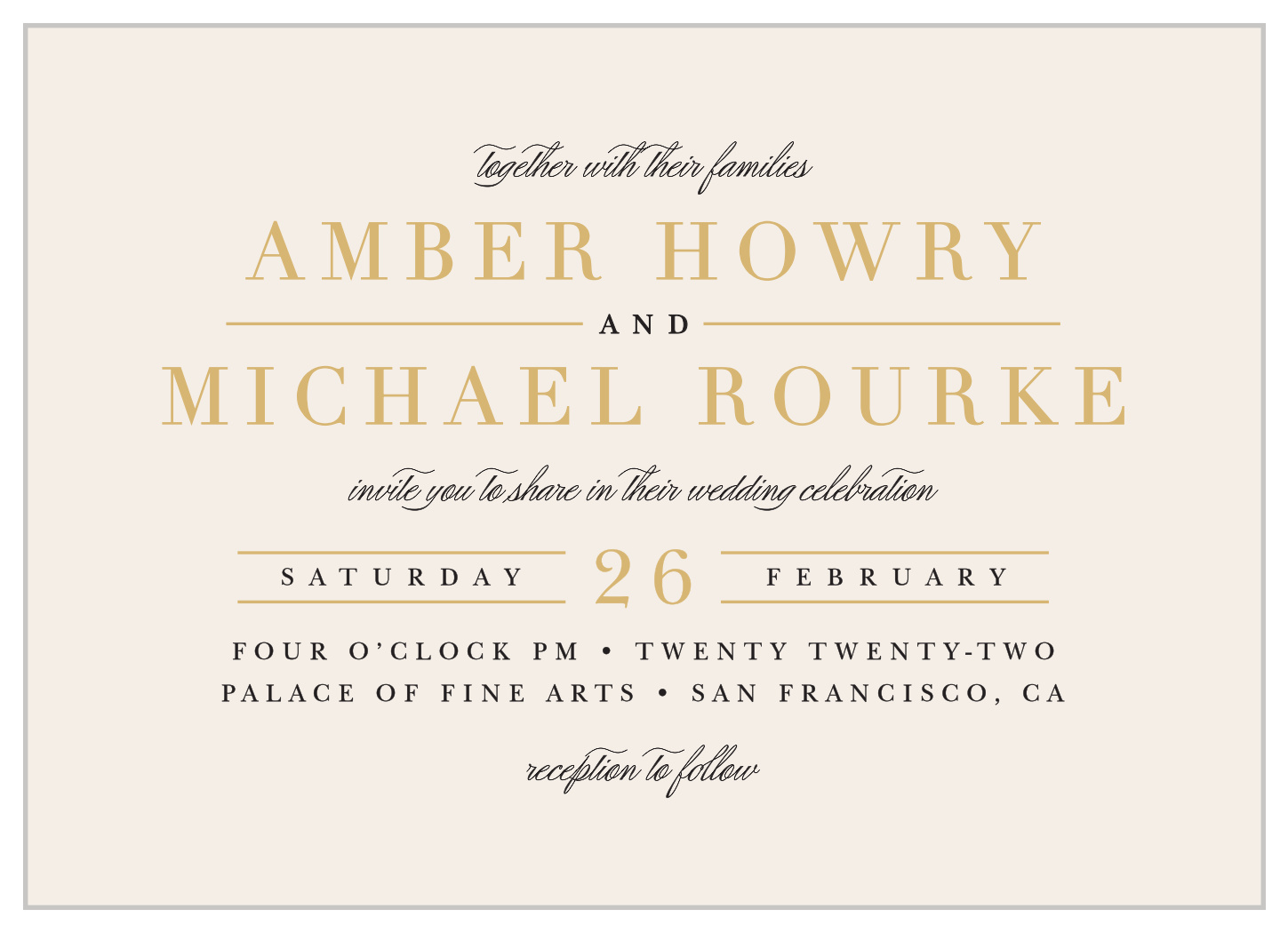 Timeless Type Wedding Invitations