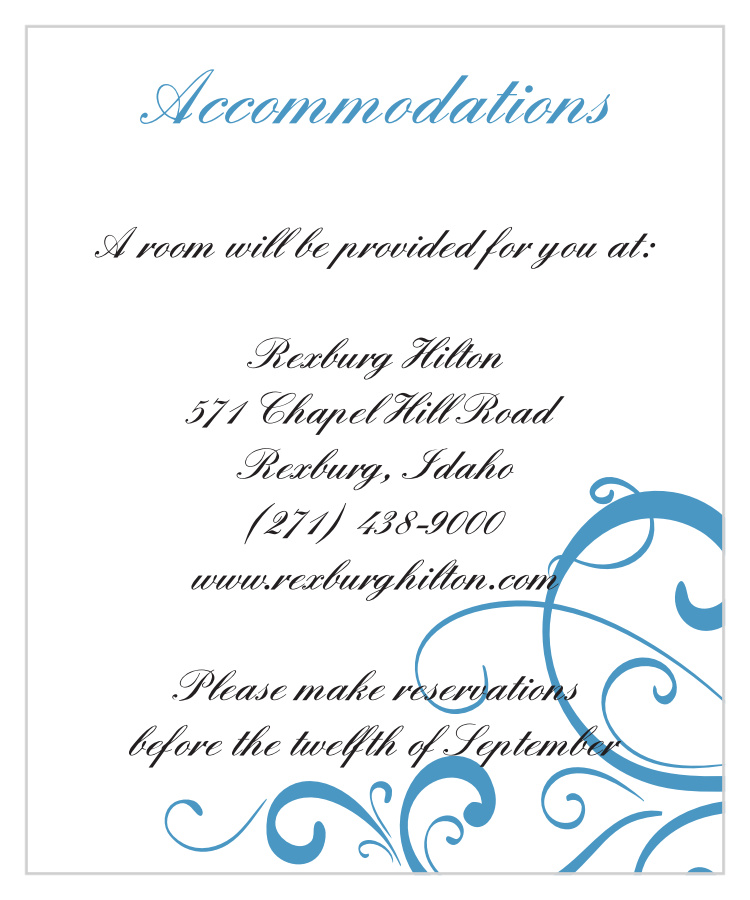 Simple Swirls Accommodation Cards