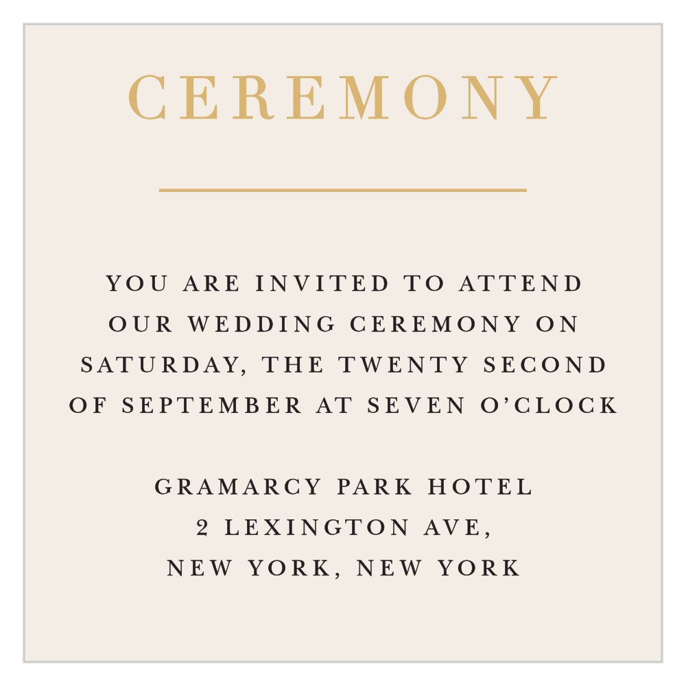 Timeless Type Ceremony Cards