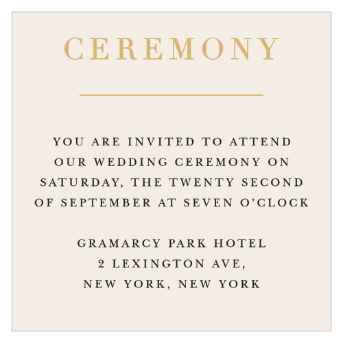 Timeless Type Ceremony Cards