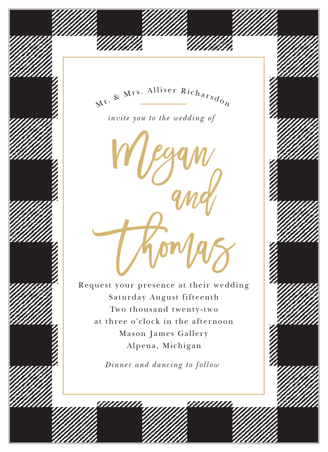 Rustic Plaid Wedding Invitations