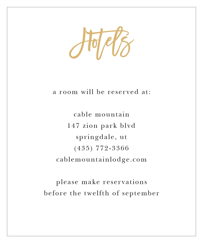 Rustic Plaid Accommodation Cards
