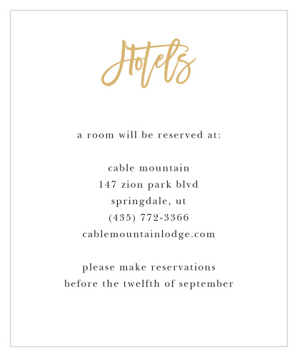 Rustic Plaid Accommodation Cards